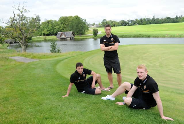 Doherty is pictured with Aaron McCarey and Anthony Forde during a pre-season based at Carton House back in Ireland
