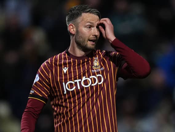 Nick Powell in action for Bradford