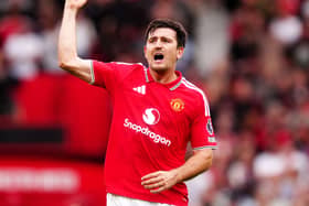 Harry Maguire in action for Manchester United against Ipswich
