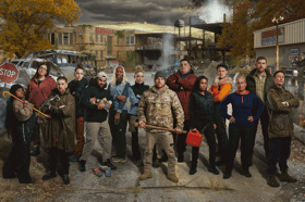 Councillor Celia Hibbert, centre, will be among the contestants spending four weeks living in an abandoned town