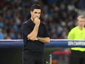 Mikel Arteta on the touchline