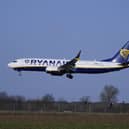 A Ryanair plane taking off
