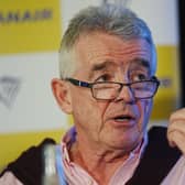 Michael O'Leary speaking at a press conference