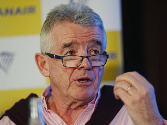Michael O'Leary speaking at a press conference