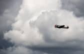 A Spitfire during a flying display at the Biggin Hill Festival of Flight on August 19, 2017 in Biggin Hill, England.
