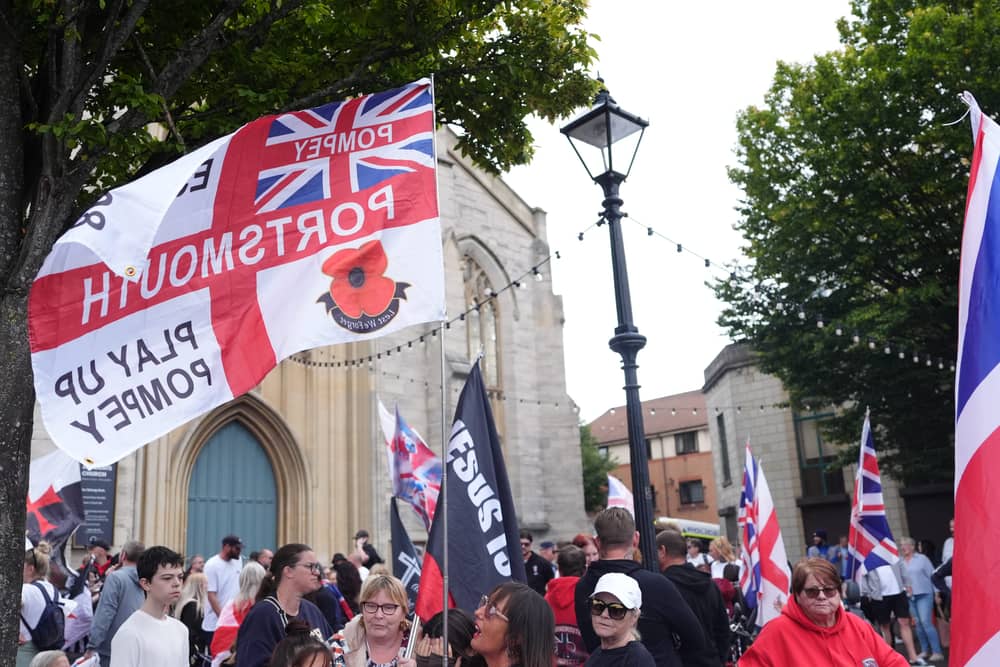 Portsmouth anti-migrant protesters