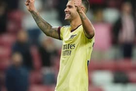 Bruno Guimaraes celebrates
