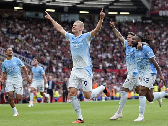 Erling Haaland celebrates after scoring the winner
