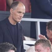 England manager Thomas Tuchel in the stands at Old Trafford