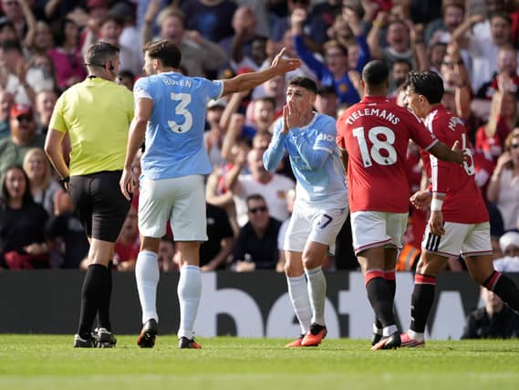 Phil Foden is sent off