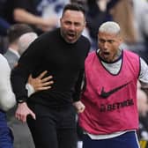 Roberto De Zerbi and Richarlison celebrate