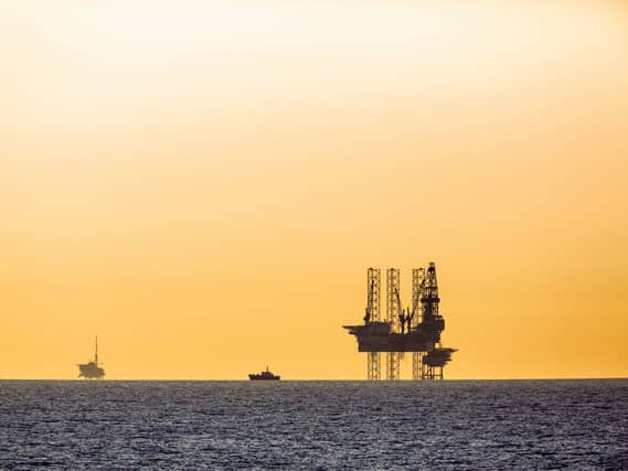 Gas drilling platform at sea