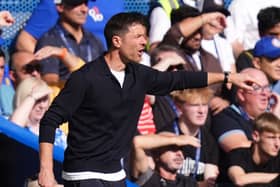 Chelsea manager Xabi Alonso on the touchline during a Premier League match at Stamford Bridge