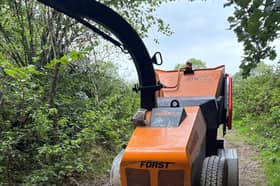 A stolen woodchipper recovered by the police with the help of the public.