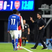Mikel Arteta on the touchline