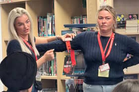 Warinder Juss MP joins pupils at Smestow Academy for a lesson in controlling bleeding