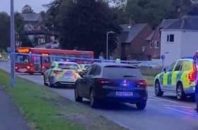 Officers have arrested a man after a bus was stolen and driven into multiple vehicles in Telford this evening (Friday, September 18).