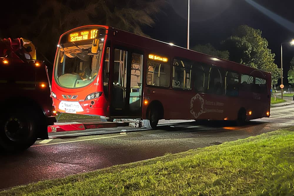 The service 100 to Sutton Hill was stolen and the driver assaulted