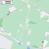 A map of the diversion for the work.