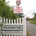 A sign for Piddington in Oxfordshire