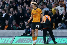 Fer Lopez celebrates his Wolves goal against rivals West Brom