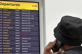 Airport departures board