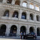 Police on patrol outside the Colosseum in Rome