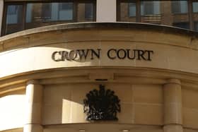 A view of the sign outside Blackfriars Crown Court in London