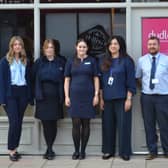 Ashley Pattison (right), manager of the Dudley Building Society's Bromsgrove branch, with (from left): Kelly Smith, Katie Retter, Chelsea Fanthom and Safiya Rani