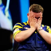 Luke Littler wipes away tears