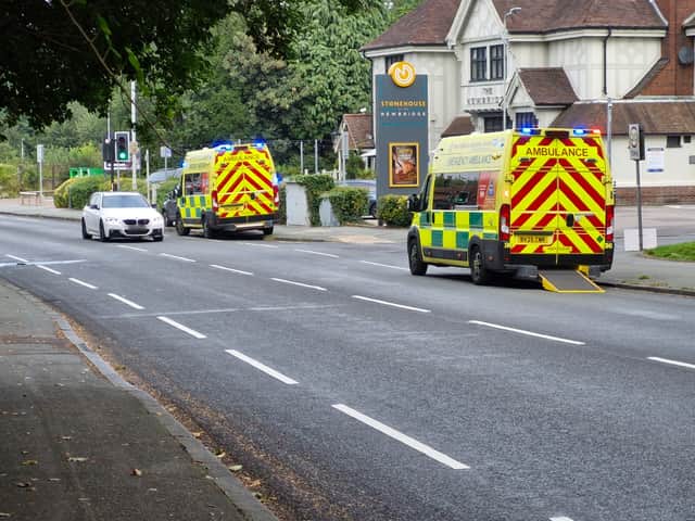 Ambulances at the scene of the crash on the A41 Tettenhall Road