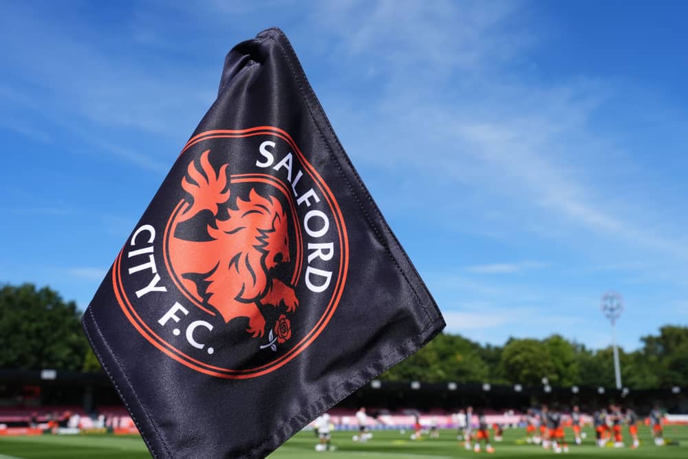 A general view of the corner flag at Salford