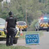 Police at a road block