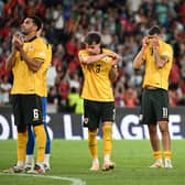 Wales players react