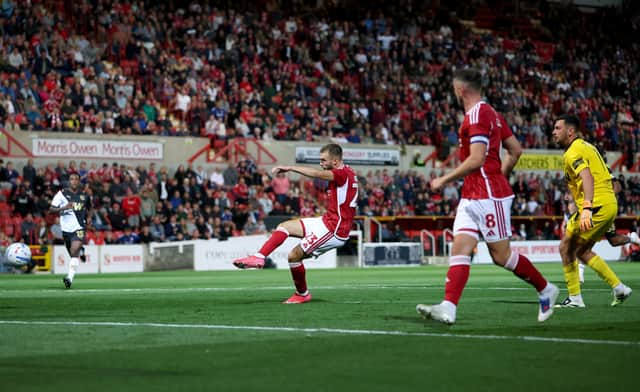 Aaron Drinan has scored five of the Robins’ nine goals in League Two this term.