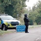 A police checkpoint near RAF Fairford