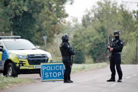 A police checkpoint near RAF Fairford
