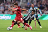 Felix Horn Myhre on the charge for Albion in the EFL Cup tie against Newcastle in August in which the Baggies impressed.