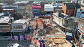 Demolition work continues at Butler's Passage, Walsall town centre.