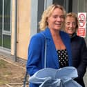 Sandie Peggie smiling outside the tribunal