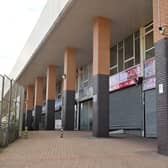 Empty shops in Birdcage Walk, Dudley, next to the new bus station