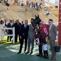 Wimbledon Hawkeye with connections after winning the Prix Dollar
