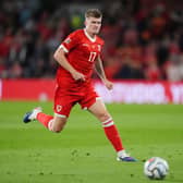Jordan James in action for Wales