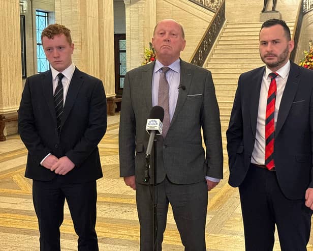 TUV leader Jim Allister at Parliament Buildings, Stormont