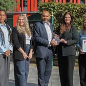 Kara Stewart, Training and Project Development Manager at EmilyTest, Professor Marcia Wilson, Pro-Vice Chancellor Education and Student Experience at BCU, Bethany Whitaker, Charter & Network Officer at EmilyTest, Professor David Mba, Vice-Chancellor at BCU, Fiona Drouet MBE, Founder and CEO at EmilyTest, Alice Wilson, Head of Mental Health and Wellbeing at BCU, and Richard Booth, Associate Director of Student Services at BCU.