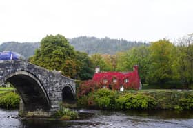 A view of Tu Hwnt l’r Bont Tea Rooms in Llanrwst, North Wales.