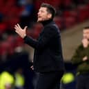 Scotland manager Sebastien Pocognoli during the defeat to Slovenia