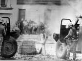 Black and white image of Bloody Sunday