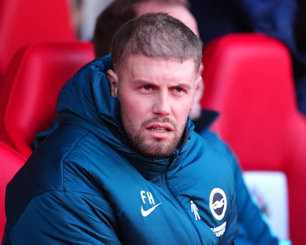 Fabian Hurzeler on the Brighton bench at Sunderland