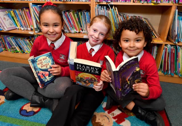 Pupils catch up on some reading in the library at Church Eaton Primary School